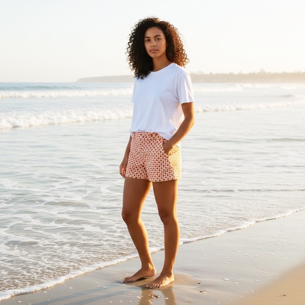 Banana Republic Orange Geometric Print Shorts Women's Size 4 Cotton Preppy